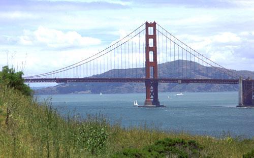 The Golden Gate Bridge shown from Land&#039;s End trail in San Francisco, Monday, May 24, 2010. (AP Photo/Jeff Chiu)