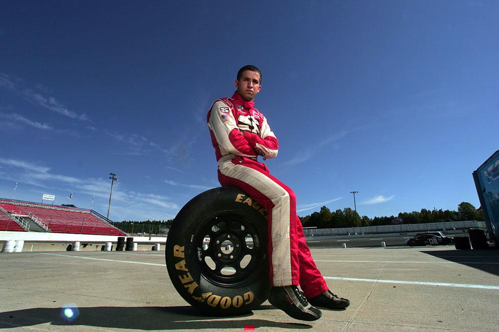 NASCAR Drive for Diversity combine driver Paul Harraka posed for a portrait at South Boston Speedway in October 2008. (Jim R. Bounds/AP)