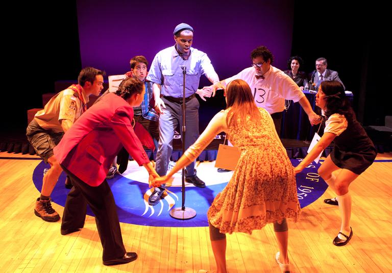 The cast of &quot;The 25th Annual Putnam County Spelling Bee&quot; (Mark S. Howard/Lyric Stage Company)
