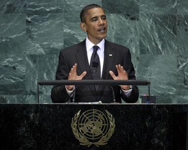 President Obama addresses a summit on the Millennium Development Goals at United Nations headquarters in New York. (AP)