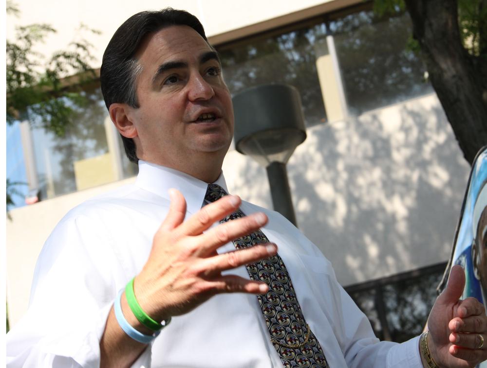 Springfield Mayor Domenic Sarno says UMass can play a critical role in the city’s revitalization. (Kirk Carapezza for WBUR)