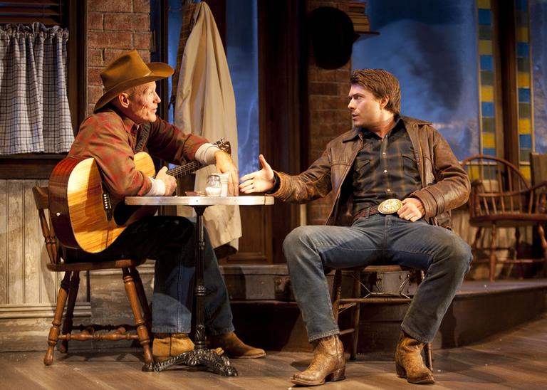 Stephen Lee Anderson, left, and Noah Bean in the Huntington Theatre Company production of William Inge's &quot;Bus Stop.&quot; (T. Charles Erickson/Huntington Theatre Company)