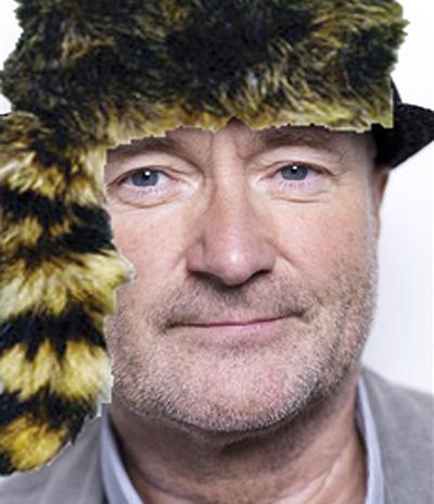 Phil Collins has a real affinity for anything associated with Davy Crockett! (AP photo; hat via photoshop)