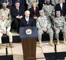 Vice President Joe Biden speaks in Baghdad, Sept. 1, 2010. (AP)