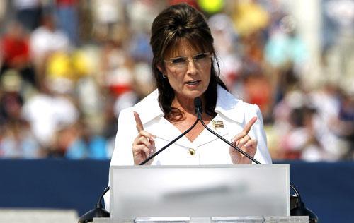 Former Gov. Sarah Palin speaks at the Glenn Beck &quot;Restoring Honor&quot; rally in Washington, Aug. 28, 2010. (AP) 