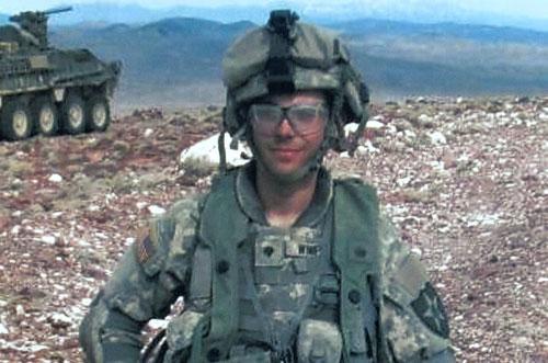 U.S. Army Spc. Adam Winfield while on duty in Afghanistan. Winfield is accused of murdering civilians during his deployment to Afghanistan, a charge he and his family firmly refute. (AP)