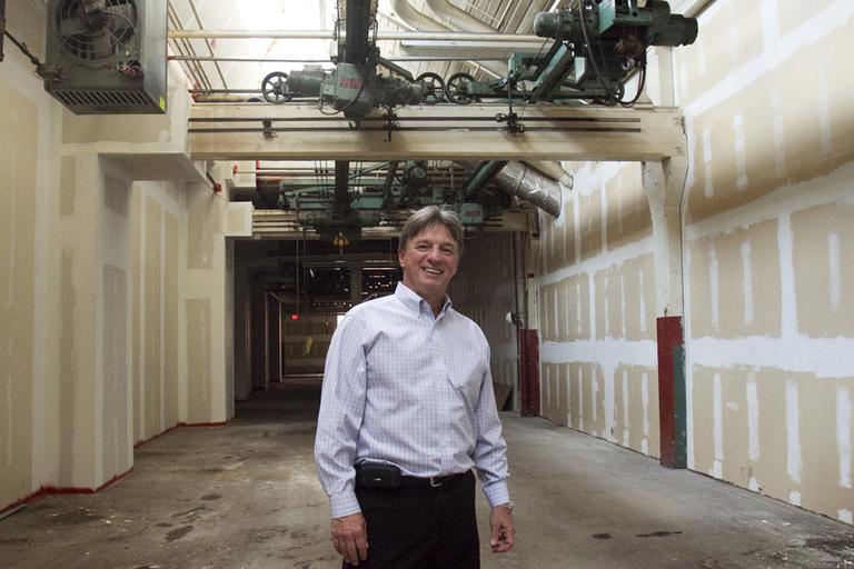 Dennis Guberski, CEO of Biomedical Research Models in Worcester, is turning an empty Worcester factory into a cutting-edge research lab. (Jess Bidgood for WBUR)