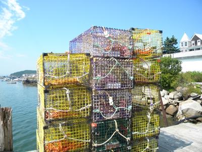 Lobster traps used by the Stonington Lobster Co-op. (Kathy Gunst)
