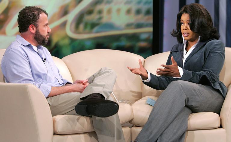 Author James Frey with Oprah Winfrey in 2006. (Harpo Productions/AP)