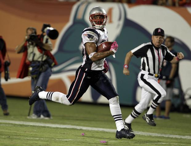 New England Patriots safety Pat Chung runs against the Miami Dolphins during an NFL football game on Monday in Miami. (AP)