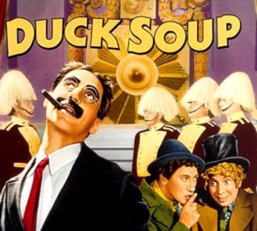 A movie poster for the Marx Brothers&#039; 1933 film &quot;Duck Soup&quot; (Credit: IMdb.com)
