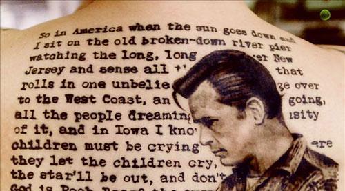 Tess Adamski&#039;s tattoo with the closing lines of &quot;On the Road,&quot; by Jack Kerouac (from &quot;The Word Made Flesh).