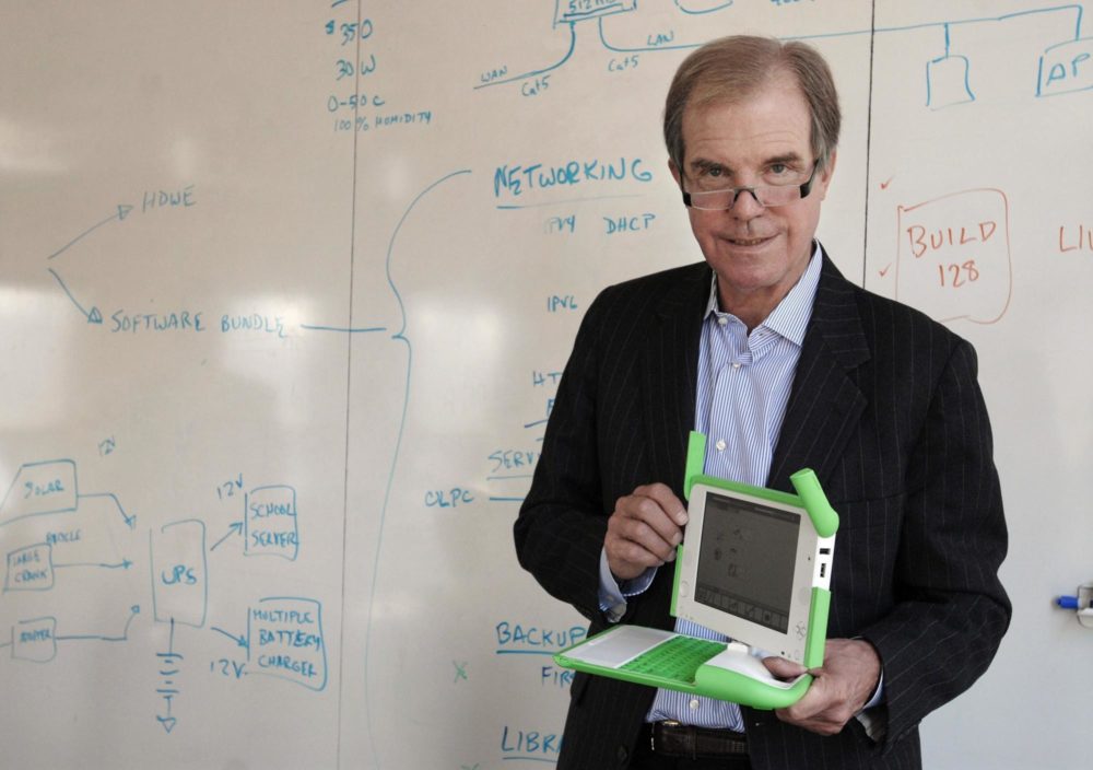 Nicholas Negroponte, the former director of the Massachusetts Institute of Technology Media Lab who now heads the nonprofit One Laptop Per Child project, discusses his effort to provide $100 laptops to children in the developing world. (AP)