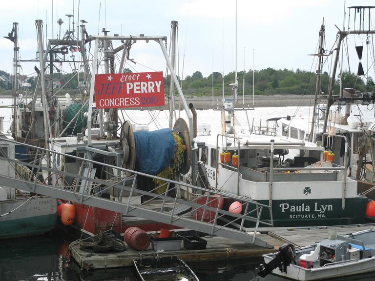 Steve Welch&#039;s boat in Scituate Harbor (Fred Thys/WBUR)