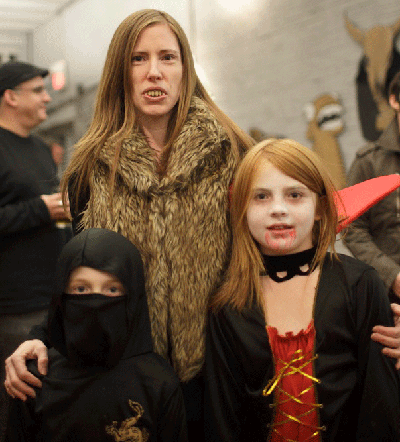 Andrea Shea and her children at Fright Night