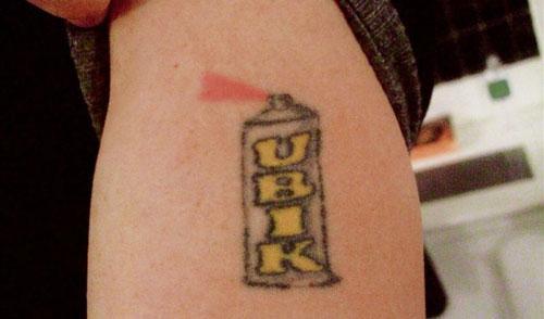 Noted author Jonathan Lethem with an image from the Philip K. Dick novel &quot;Ubik&quot; (from &quot;The Word Made Flesh&quot;).