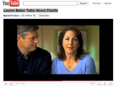 Charlie Baker's campaign ad featuring his wife, Lauren. 