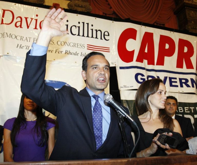 Rhode Island Democratic gubernatorial candidate Frank Caprio, left, with his wife Gabriella (AP)