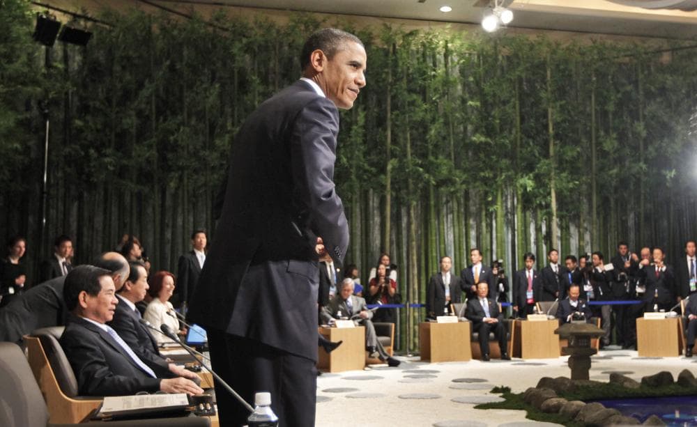 President Obama attends the Leaders Retreat at the APEC summit in Yokohama, Japan, Saturday. (AP)