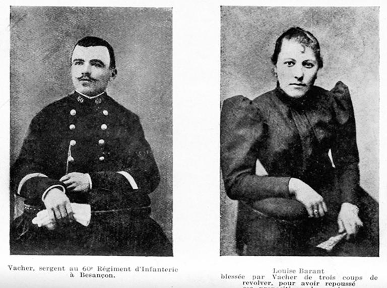 Joseph Vacher, left, became obsessed with Louise Barant and eventually tried to murder her. (Courtesy of Knopf Publishers) 