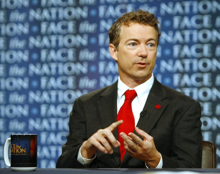 Sen.-elect Rand Paul, a proponent of cutting taxes, responds to a question on CBS's Face the Nation in Washington. (AP)
