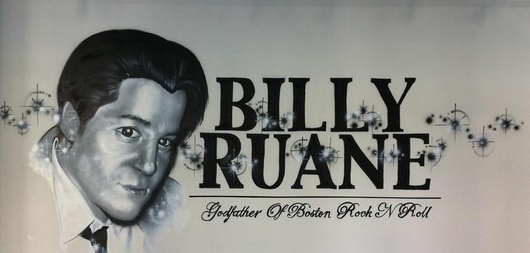 A graffiti tribute to Billy Ruane at the offices of the Boston Phoenix. (Chris Devers/Flickr)