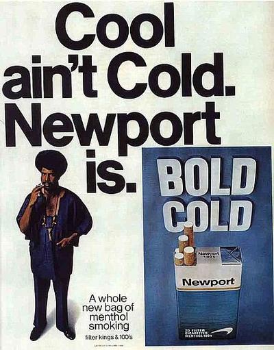 The prosecution says Newport ads like this targeted young black smokers.