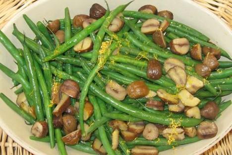 Thin Green Beans with Meyer Lemon and Roasted Chestnuts (Kevin Sullivan)