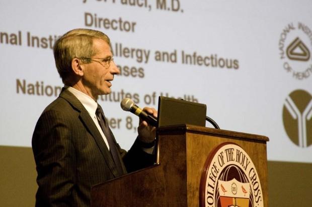 Dr. Fauci speaking recently at Holy Cross