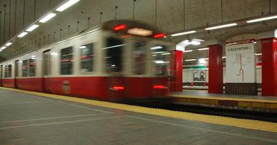 A T train leaving Park St. station (Chris Devers/Flickr)