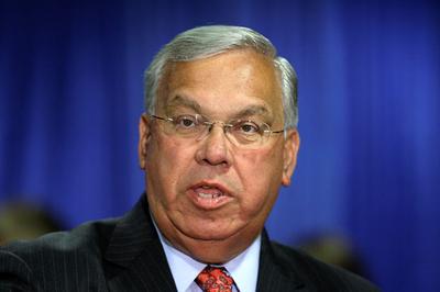 Mayor Thomas Menino speaks at the Project Hope Community Building in Roxbury in this May 2009 file photo. (AP)