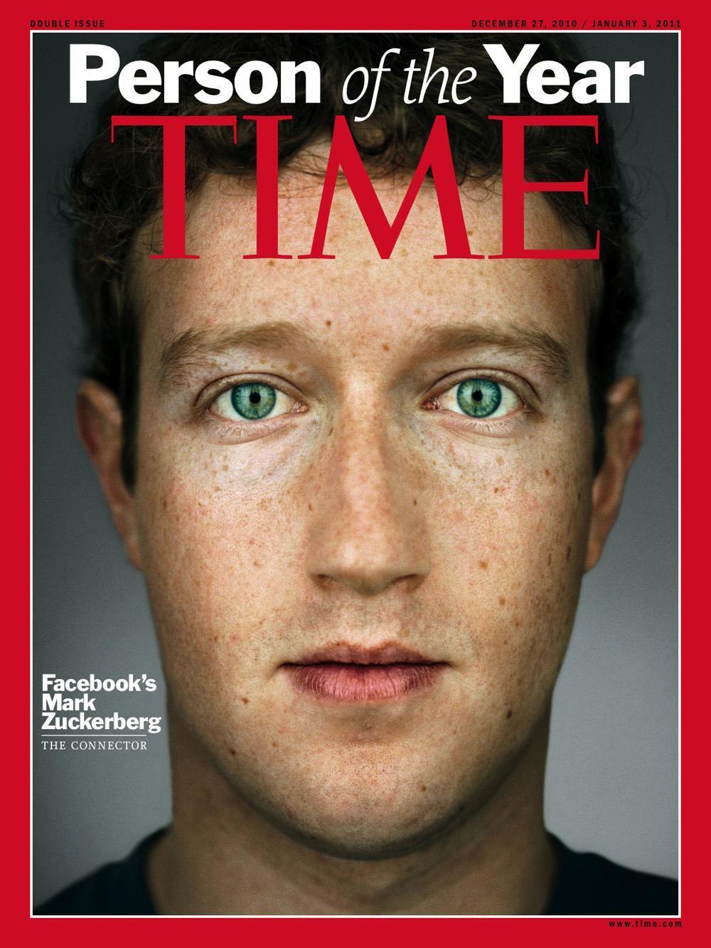 The cover for Time&#039;s 2010 &quot;Person of the Year,&quot; Facebook founder and CEO Mark Zuckerberg. (AP/Time Magazine)