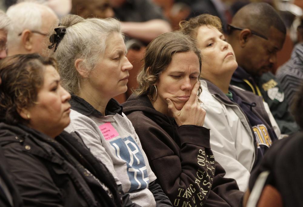 University of California workers wait their turn to speak against retirement cuts during a UC Board of Regents meeting in San Francisco. The UC system&#039;s governing Board of Regents approved a plan raising the minimum retirement age for some employees. (AP)