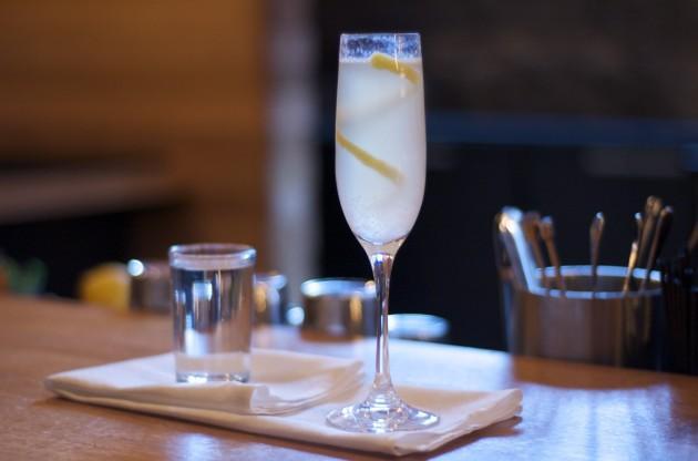 The French 75 at Drink in Fort Point Channel. (Susanna Bolle for WBUR)