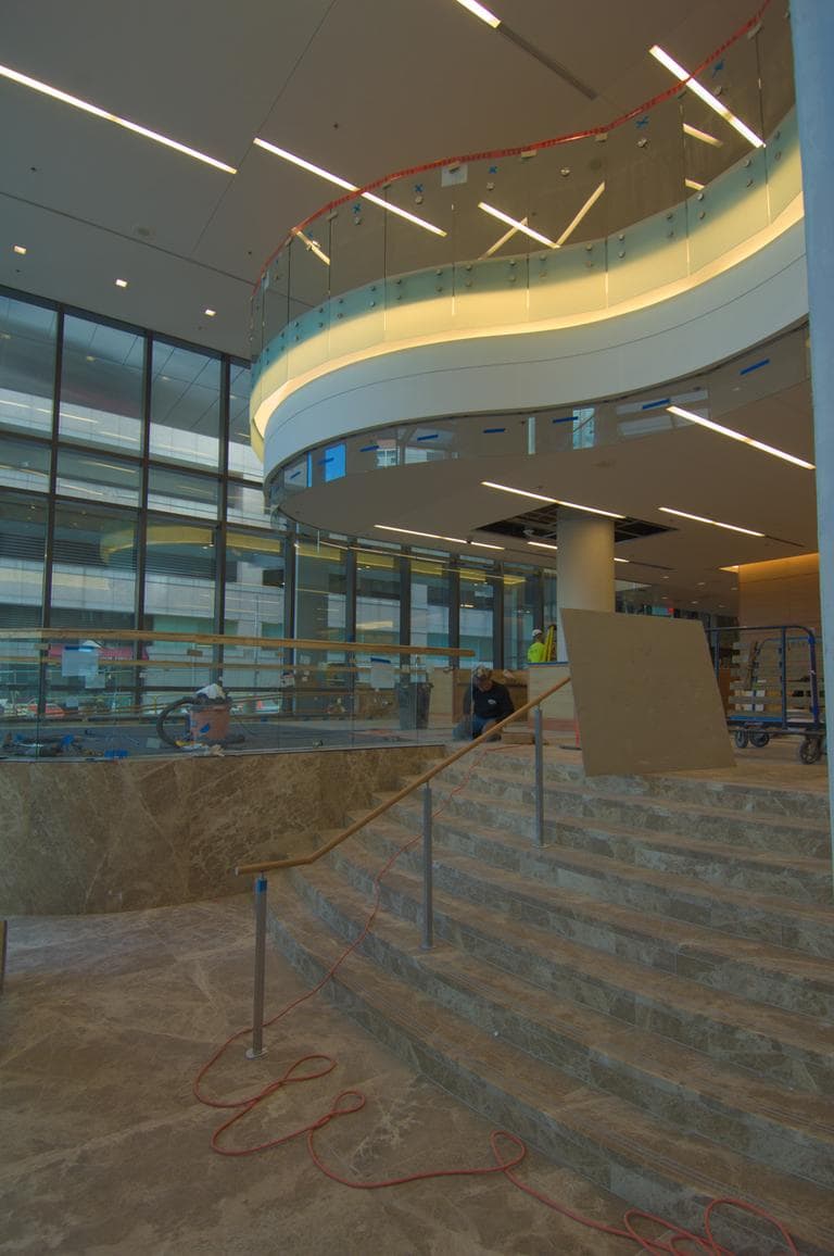 Interior photos of the main lobby and the reception area of the Yawkey Center. (Courtesy DFCI)