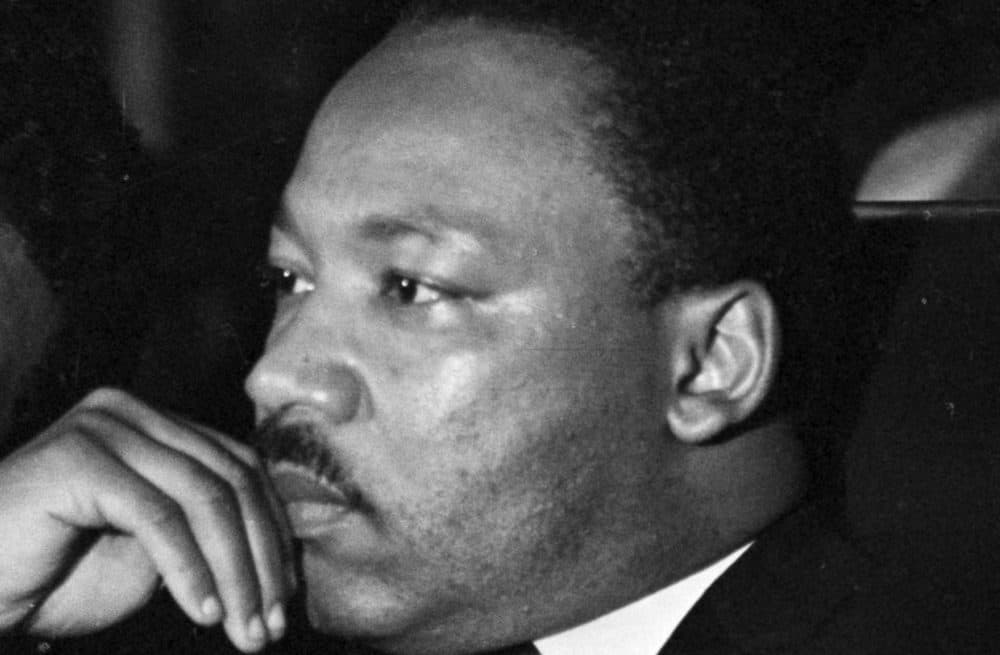 Dr. Martin Luther King, Jr. just prior to his final public appearance to address striking Memphis sanitation workers on April 4, 1968.  King was assassinated later that day outside his motel room. (AP)