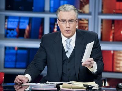 Keith Olbermann, host of MSNBC's &quot;Countdown,&quot; shown during the network's &quot;Decision 2010&quot; coverage on Nov. 2. (AP)