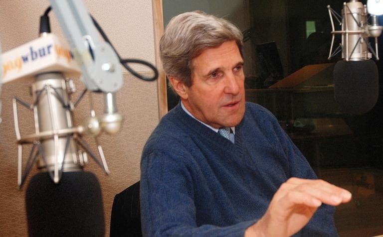 Sen. John Kerry, at WBUR, in this 2011 file photo (Jesse Costa/WBUR)
