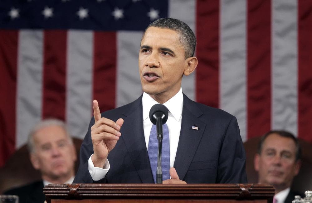 President Barack Obama delivers his State of the Union address on Capitol Hill in Washington.  (AP)