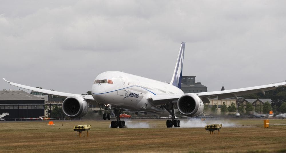 A Boeing 787 Dreamliner at an international airshow in Farnborough, England. (AP)