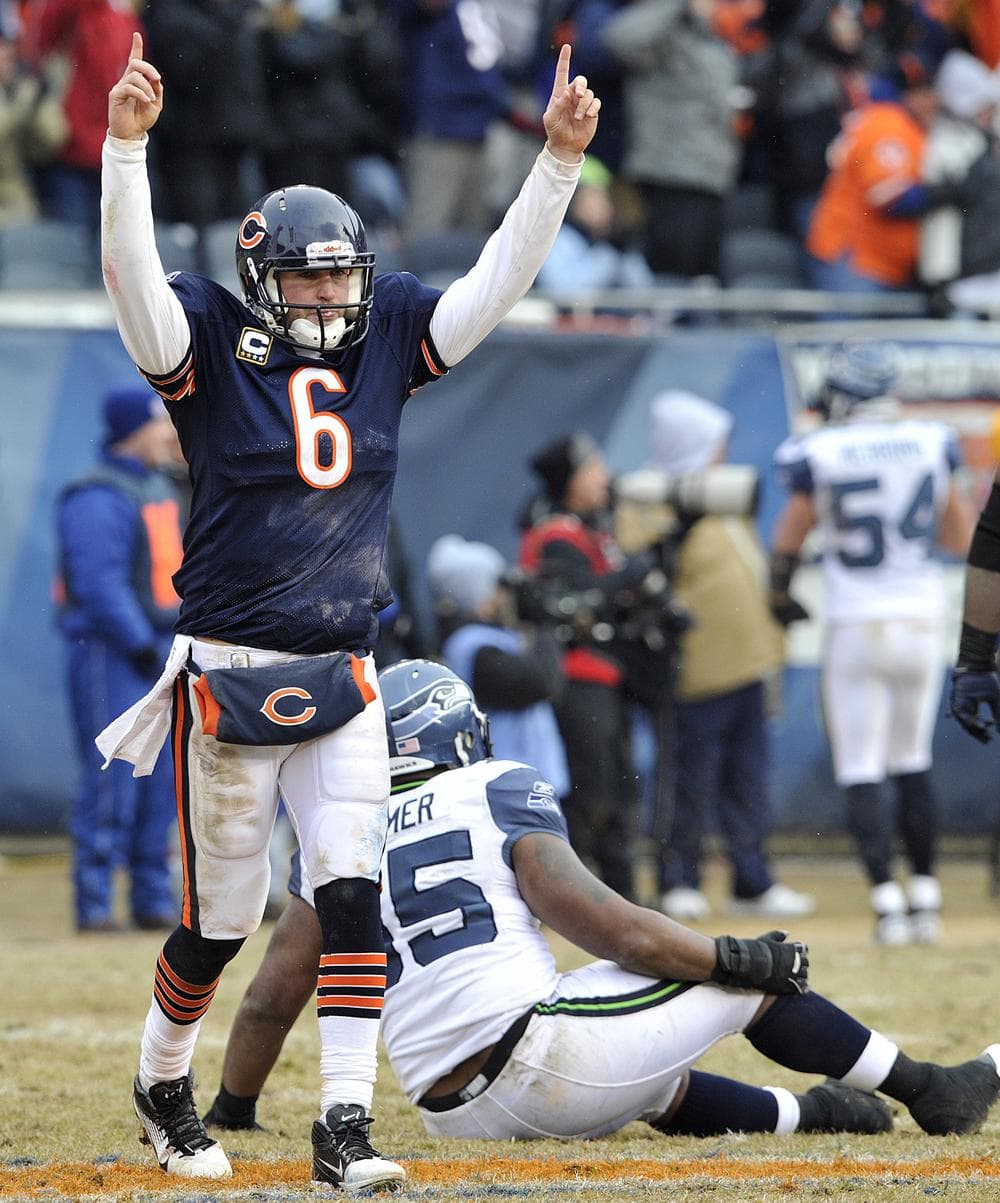 After finishing the Seahawks, Jay Cutler and the Chicago Bears look forward to meeting their division rivals, the Green Bay Packers, on Sunday. (AP)