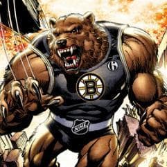 The Guardian Bruin, with its super smell and brute strength, is one of 30 characters to debut at the NHL All-Star Game. (Picture courtesy of the NHL)