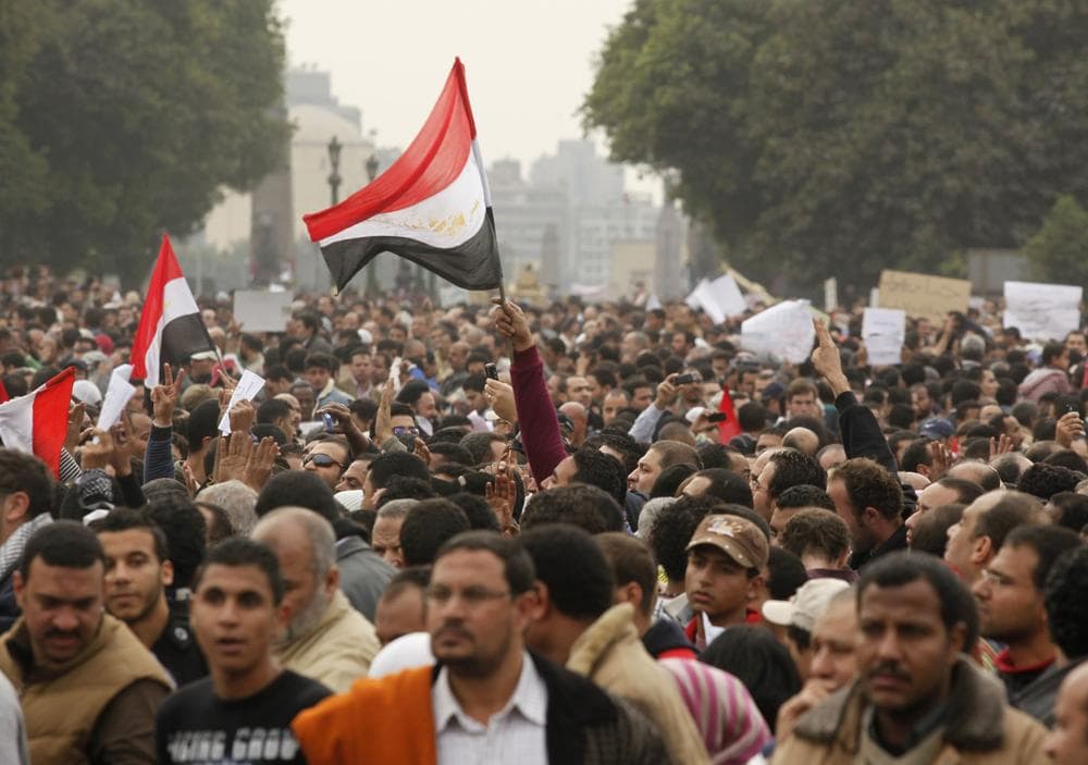The crowd arrives in Tahrir, or Liberation, Square in Cairo, Egypt, Tuesday. (AP)