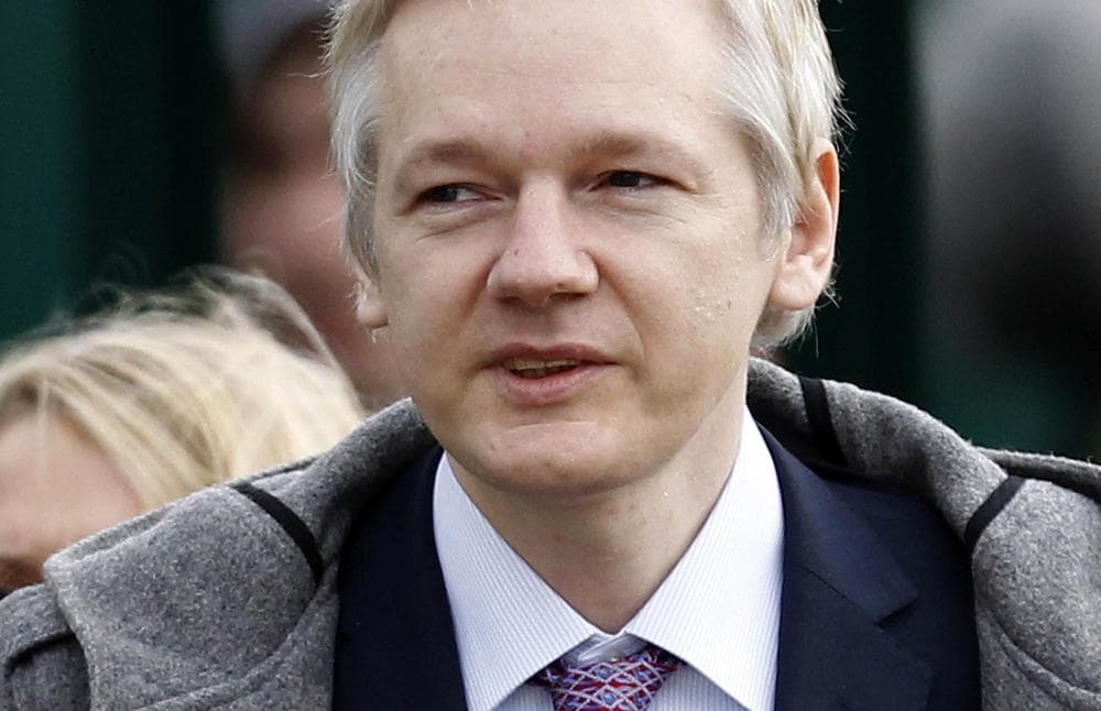 WikiLeaks founder Julian Assange arrives at Belmarsh Magistrates' Court in London. (AP)