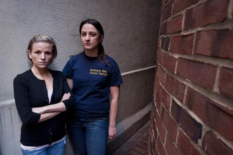 Veterans Kori Cioca, of Wilmington, Ohio, left, and Panayiota Bertzikis, 29, of Somerville, Mass., who were assaulted and raped while serving in the U.S. Coast Guard, are among those suing Pentagon officials, seeking change in the military's handling of rape, and sexual assault cases. (AP)