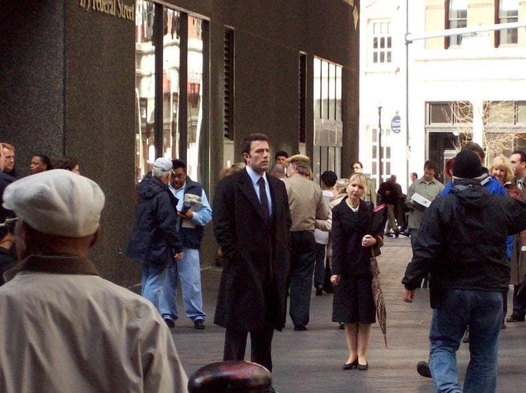 Ben Affleck films a scene from &quot;The Company Men&quot; in downtown Boston in 2009. (akrk5785/Flickr)