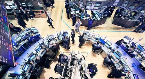 Traders work on the floor of the New York Stock Exchange. (AP)