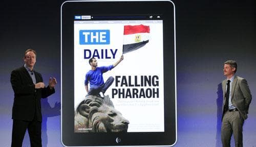The launch of The Daily, the world&#039;s first iPad-only newspaper, Feb. 2, 2011 in New York. (AP)