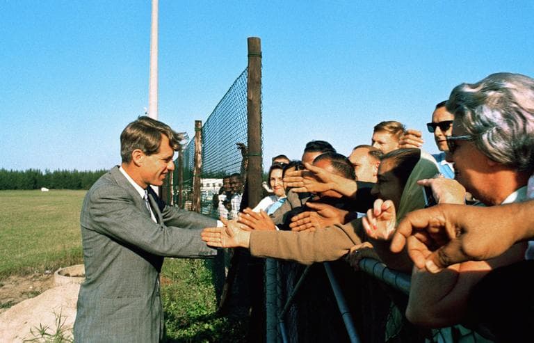 Sen. Robert F. Kennedy visiting Peace Corps members in 1966. (AP)