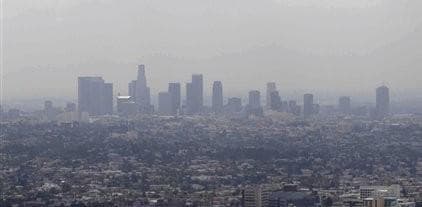 Smog over downtown Los Angeles.(AP)